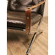 Pair of leather and chrome metal armchairs 1970