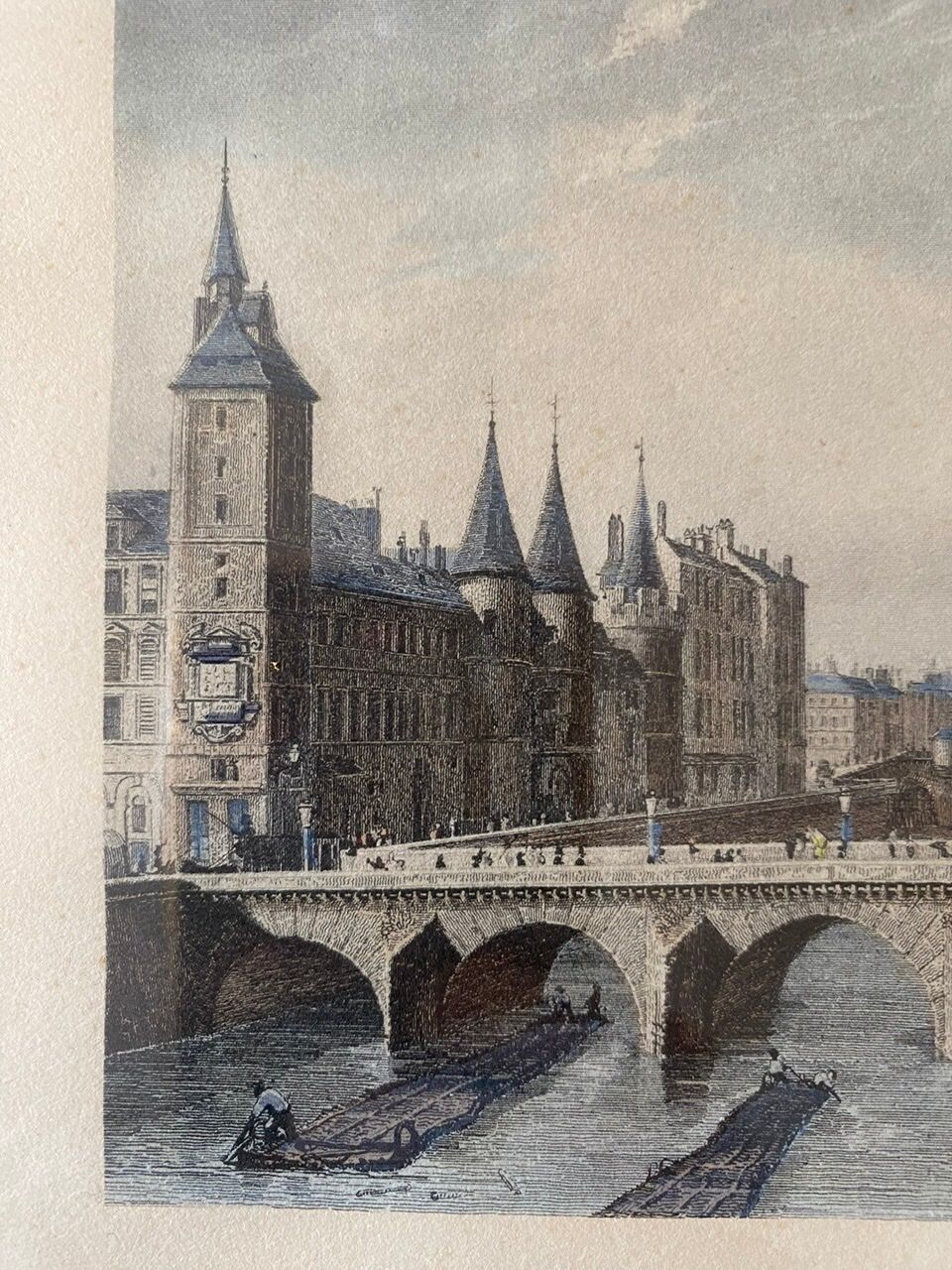 Color engraving, the bridge to change, Paris