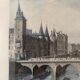 Color engraving, the bridge to change, Paris