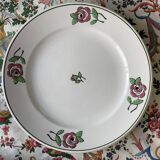 6 assiettes plates anciennes en faïence, L’Amandinoise