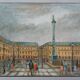 Michel Pabois : Paris, la place Vendôme, huile sur toile originale signée