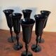 Champagne coupe flute dark purple black glass
