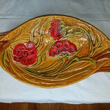 Fruit cup, ceramic pocket pocket enamelled flowers decoration