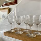 6 glasses of chiseled crystal liqueur