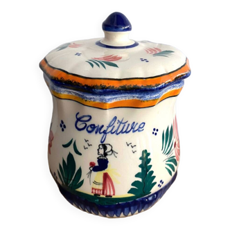 Quimper HB Henriot earthenware jam pot