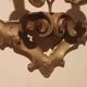 Paire de appliques murales antiques en bois doré du 19ème siècle.