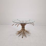 Hollywood Regency Gilded Coco Chanel Style Sheaf of Wheat Coffee Table, 197