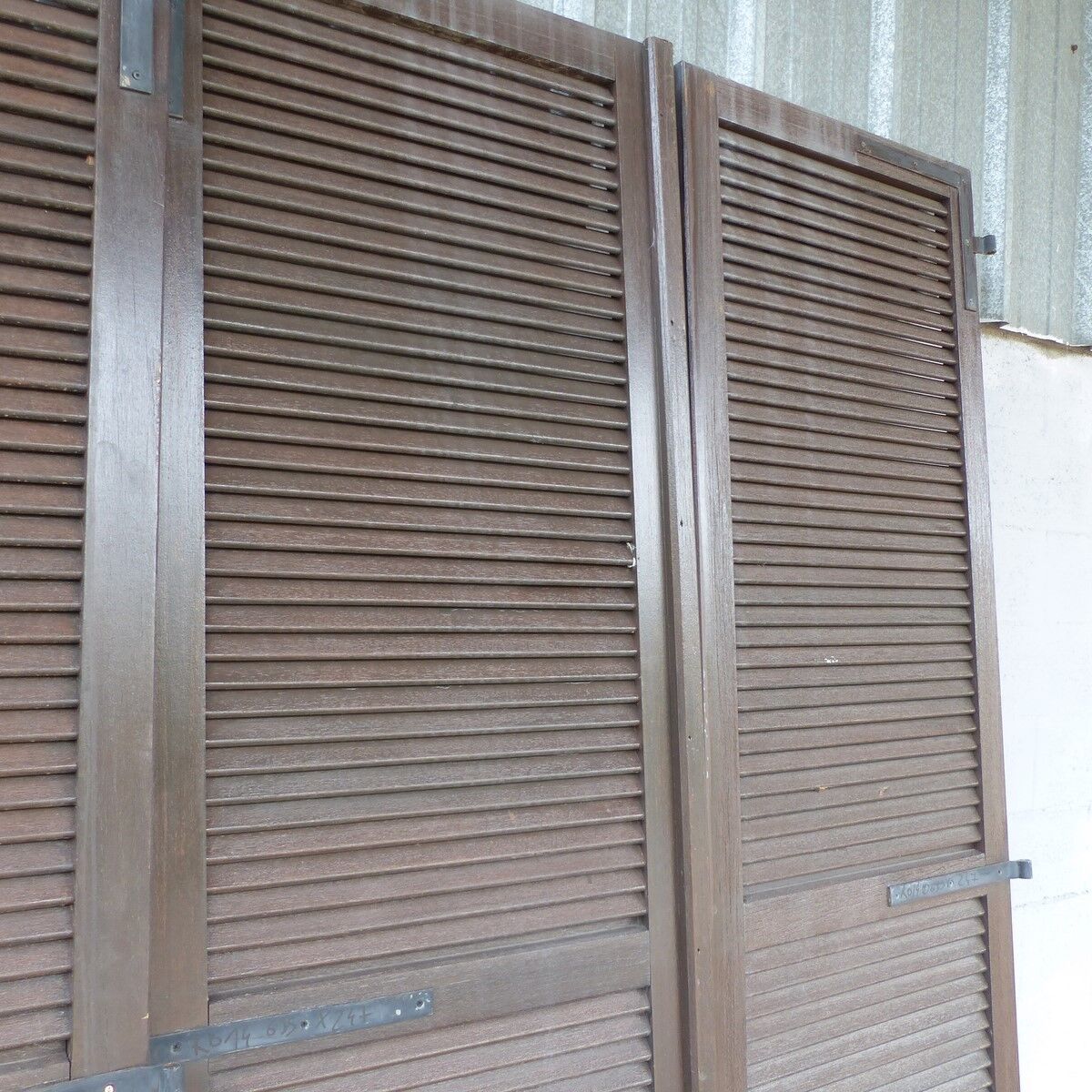 Suite of 4 wooden shutters L 69.5 x H 247 cm