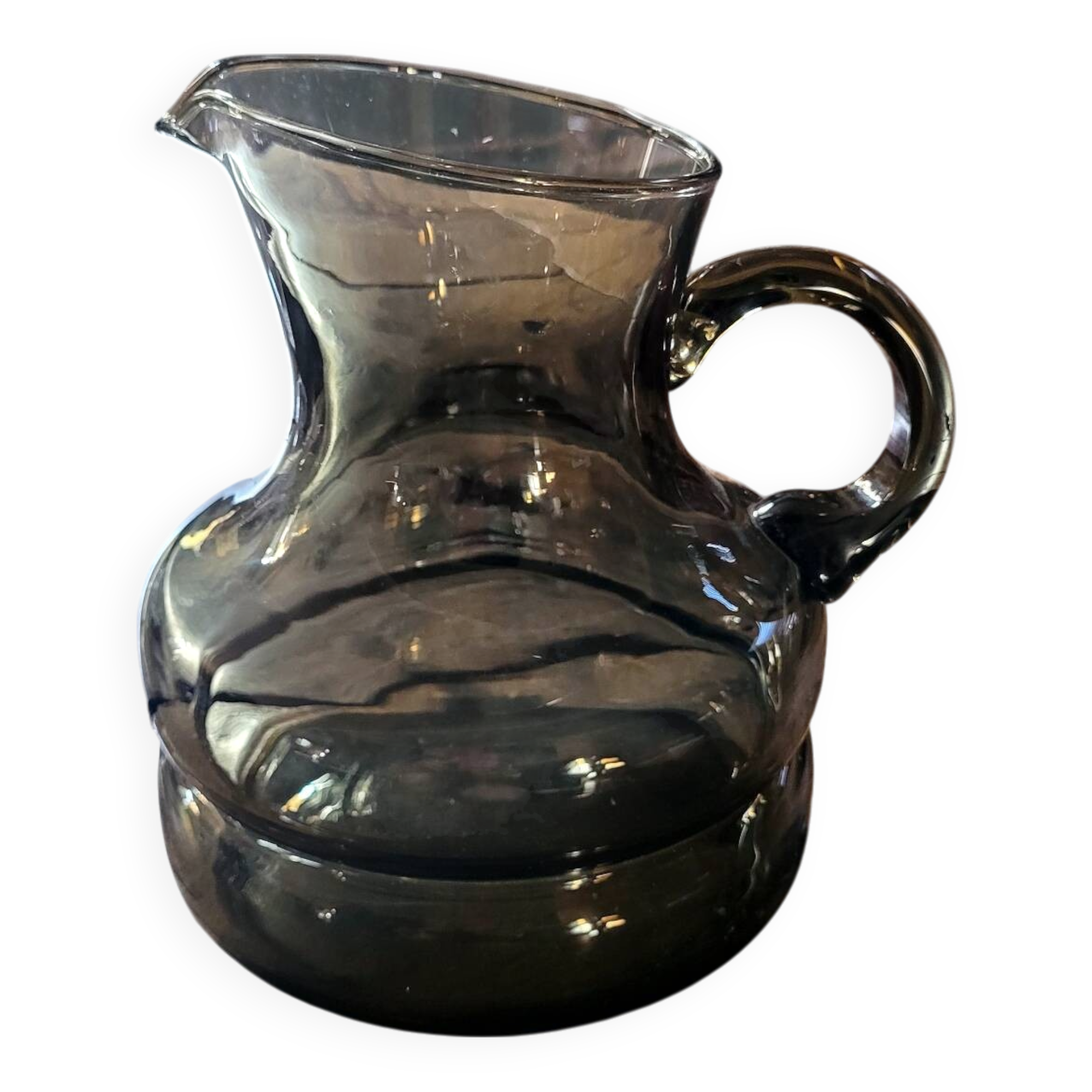 Blown smoked glass pitcher 60-70