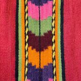 Romanian wool rug, red background with colourful tulips248x164cm