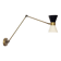 Articulated brass and lacquered iron wall light, 1950s design.