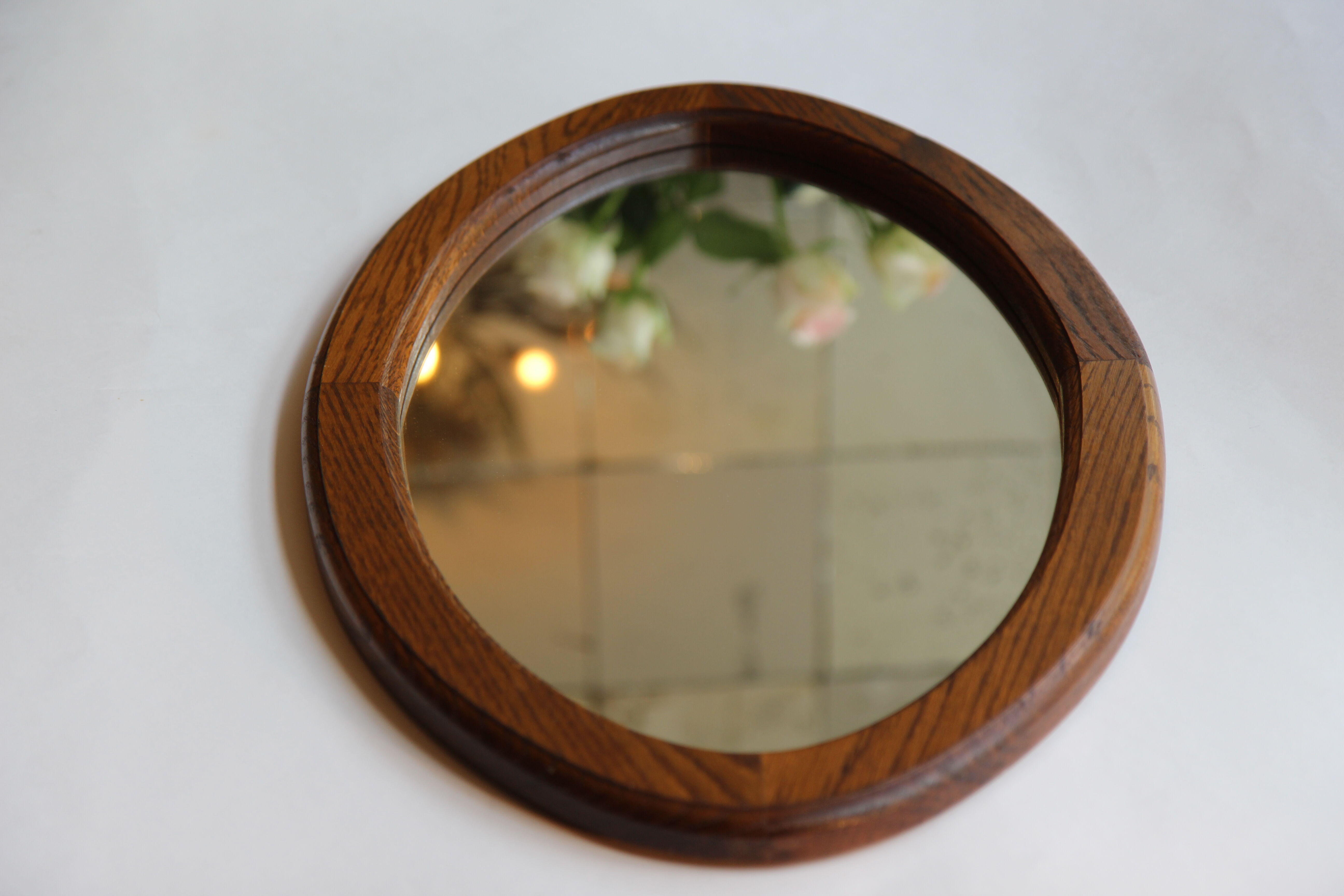 Danish oval teak mirror