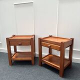 Pair of brutalist bedside tables