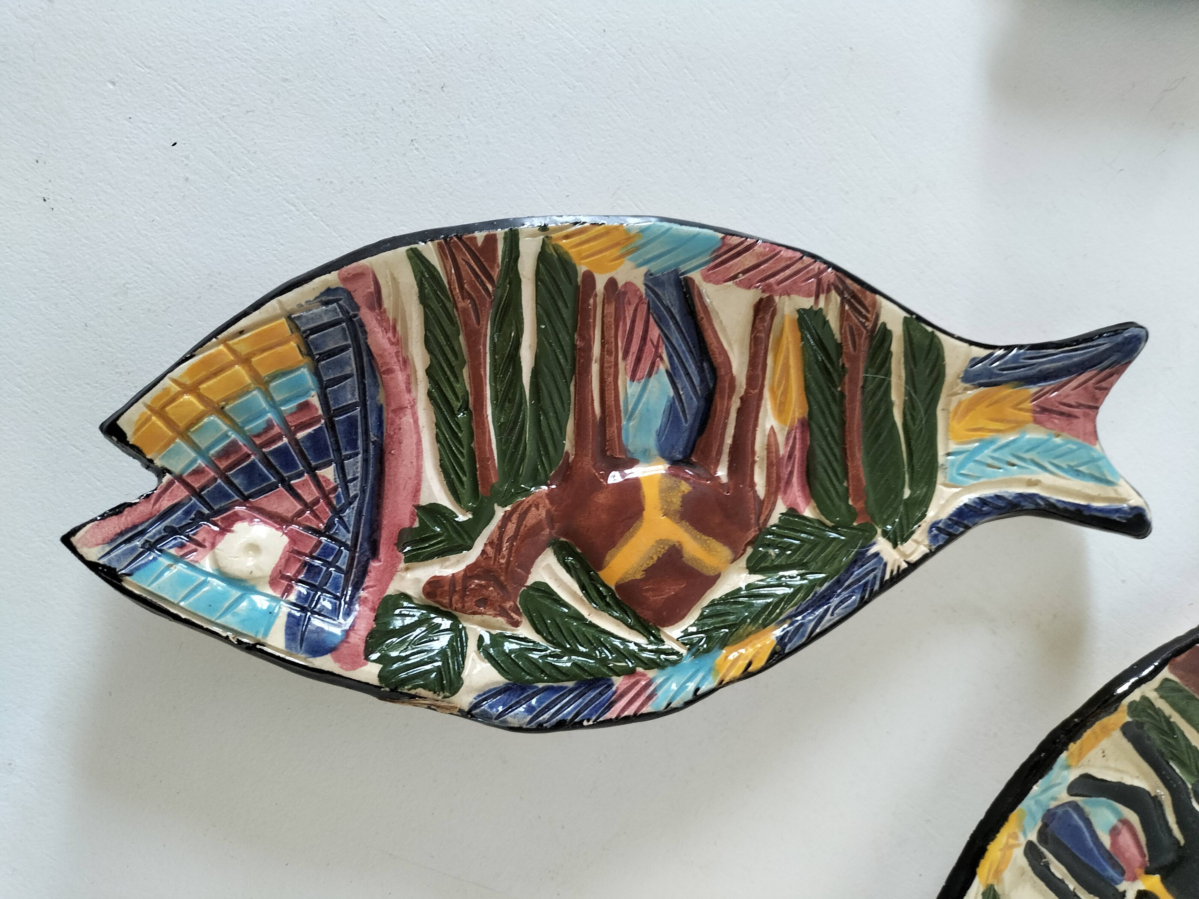 Trio of handcrafted ceramics from Nabeul (Tunisia)