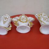trio of old Paris porcelain vases