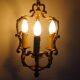 French Bronze Birdcage Chandelier: Louis XV Style 3-Branch Light