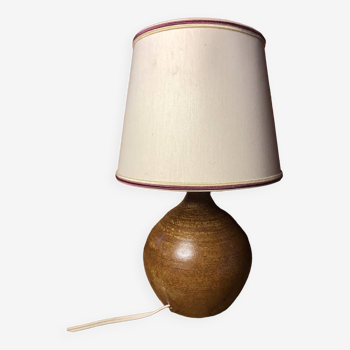 Old sandstone ball lamp + vintage white lampshade #a549