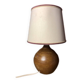 Old sandstone ball lamp + vintage white lampshade #a549
