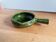 Olive green glazed terracotta fondue pot