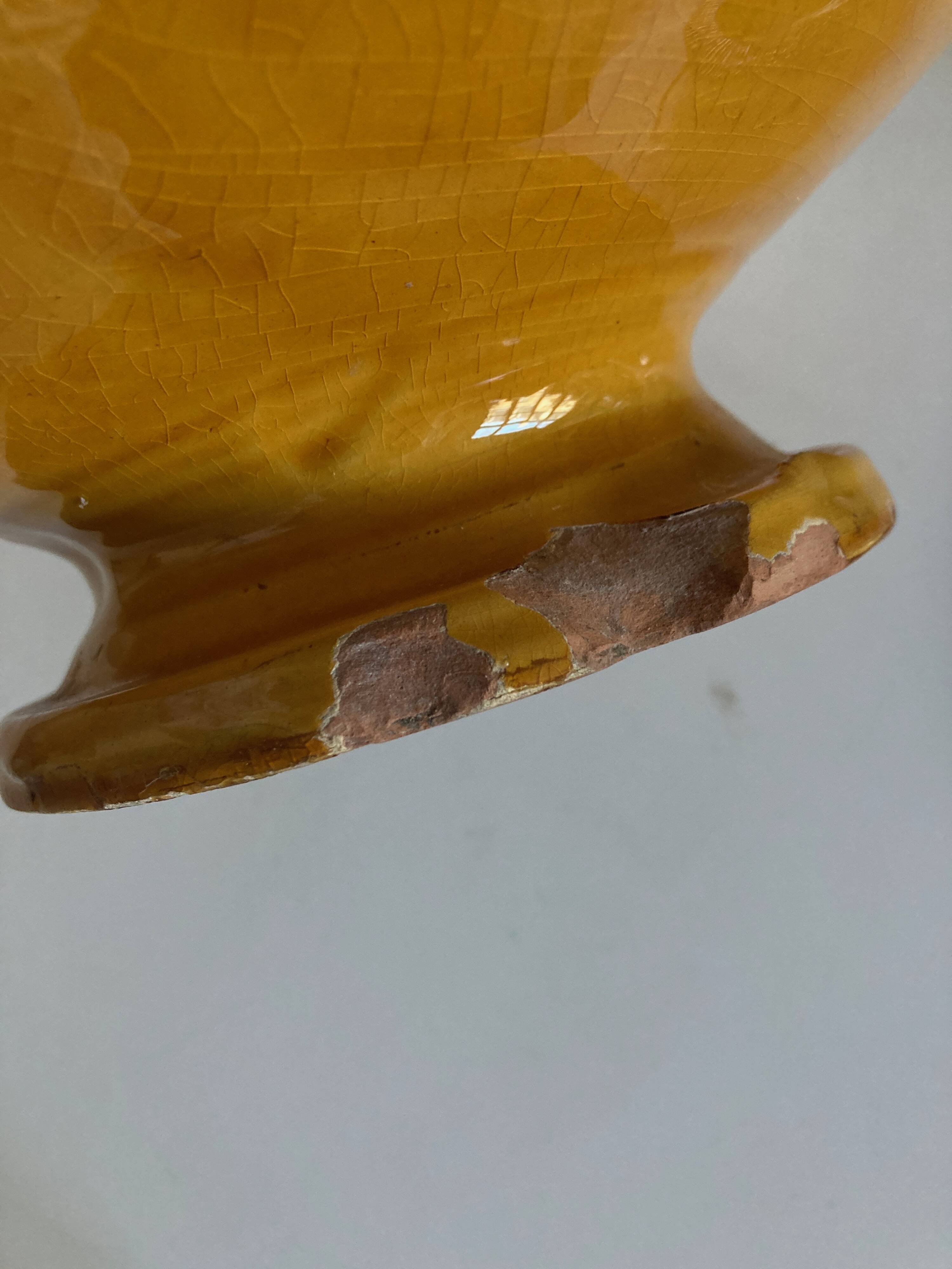 XXXL wavy bowl in glazed terracotta 1950 Provence