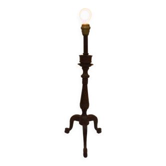 Large iron candelabra lamp base