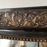 Antique Louis Philippe mirror in black and gold, 93X68cm
