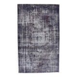 170x275 cm Dark Purpel vintage carpet, distressed dark purpel old carpet.