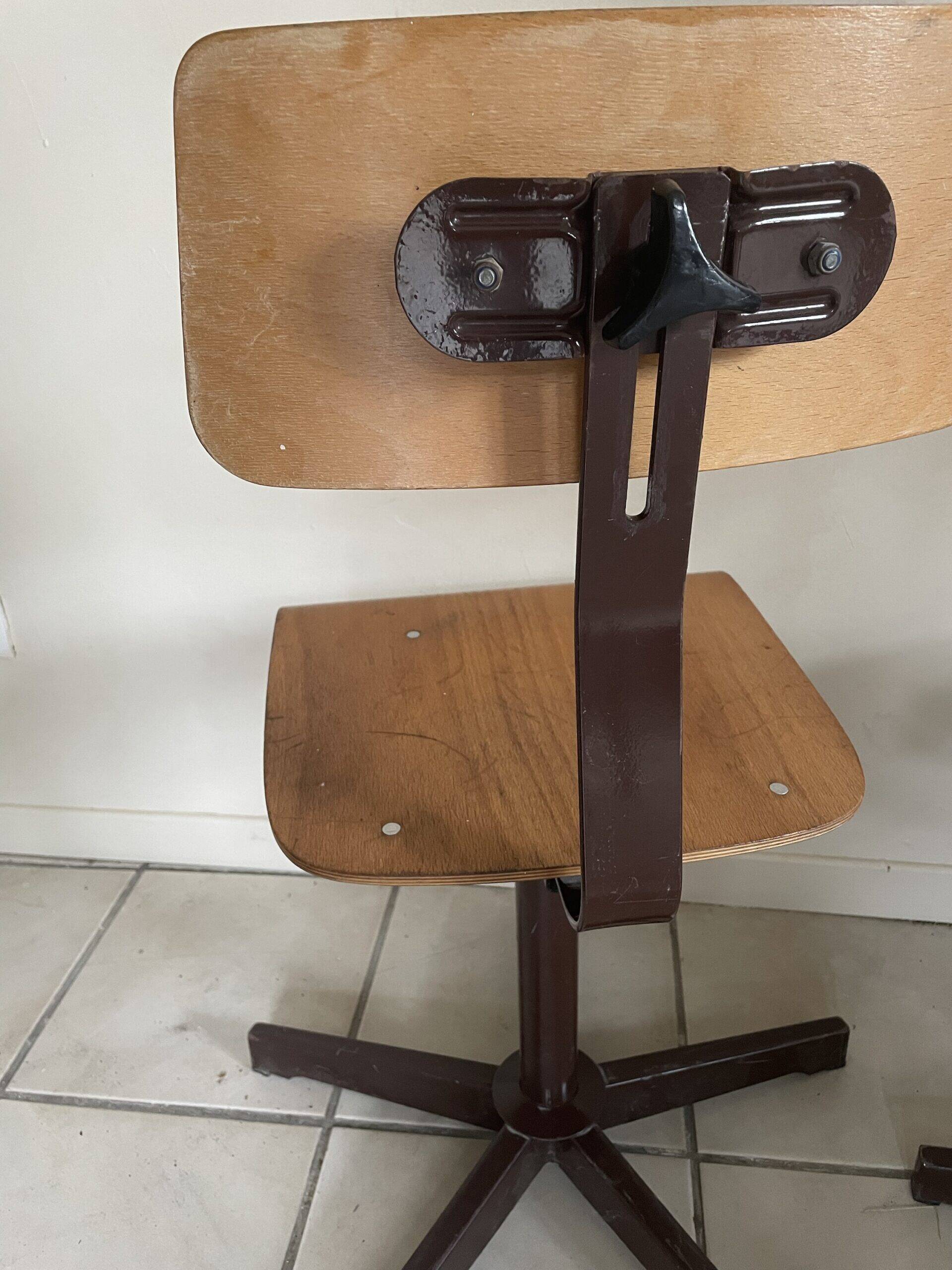 Pair of industrial swivel chairs