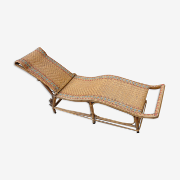 Sunbathing, rattan lounge chair