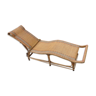 Sunbathing, rattan lounge chair