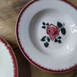 Plates Creuses Sarreguemines Bagatelle Red Lot of 4 old dp 112142