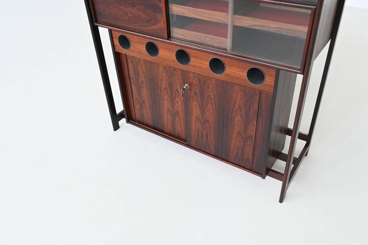 Knud Bent dry bar in rosewood Dyrlund Denmark 1960