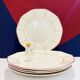X5 large octagonal plates VILLEROY & BOCH burgundy & ecru - retro-cuisine-vintage