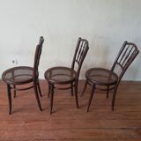 Old curved wooden bistro chairs