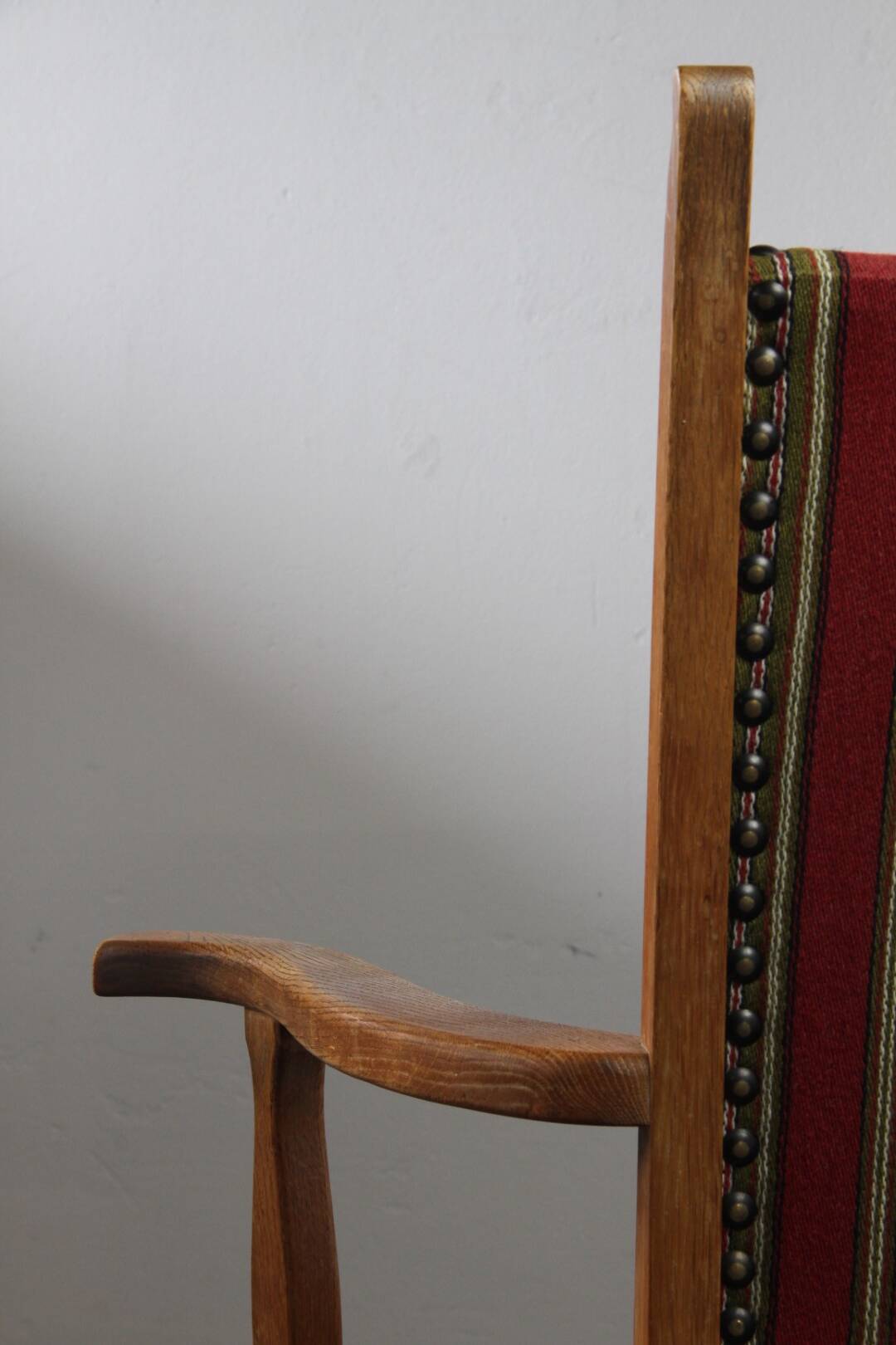 Vintage Danish Brutalist Oak Armchair in the style of Henning Kjærnulf, 1960s