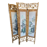 Vintage screen bamboo and rice straw
