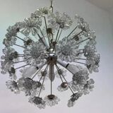Sputnik dandelion chandelier glass chrome Emil Stejnar style 1970s Czechoslovakia