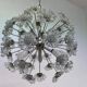 Sputnik dandelion chandelier glass chrome Emil Stejnar style 1970s Czechoslovakia