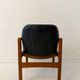 Mid-century modern chair in teak and black leather, Germany, 1960s