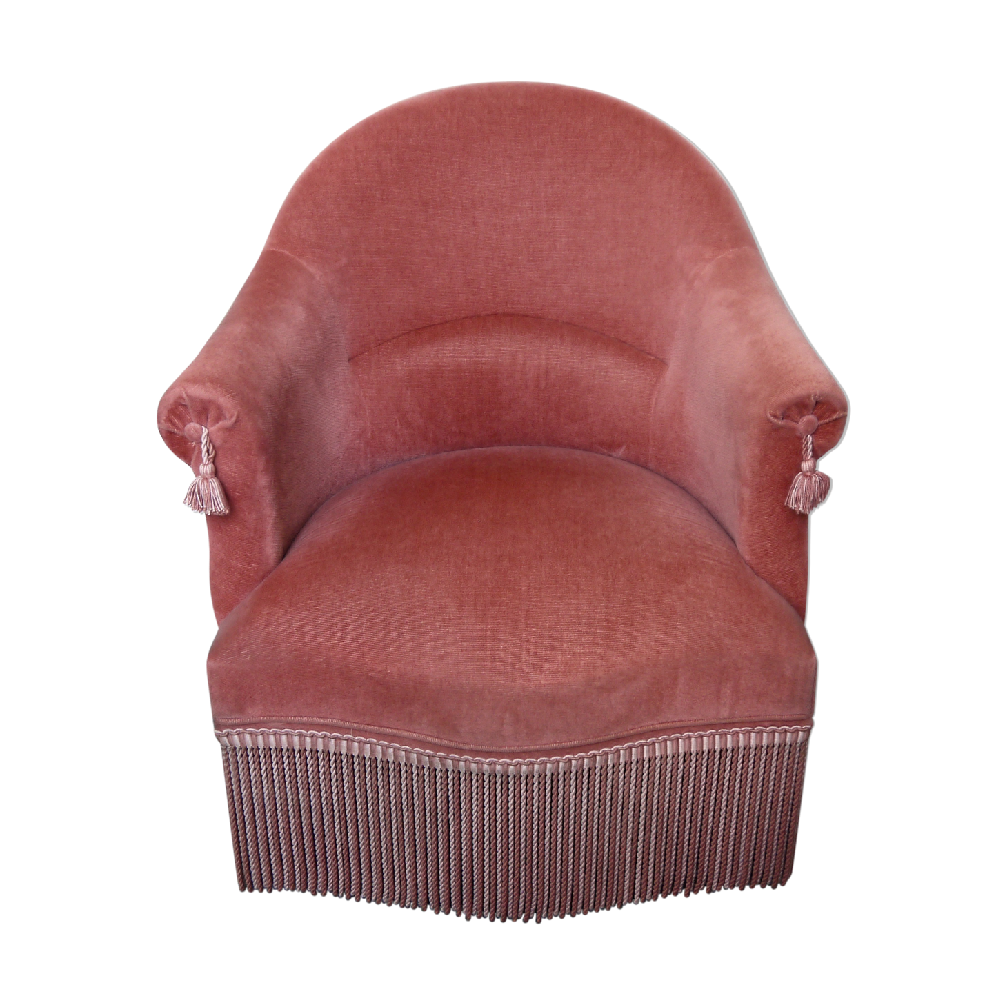 Armchair toad in velvet rose