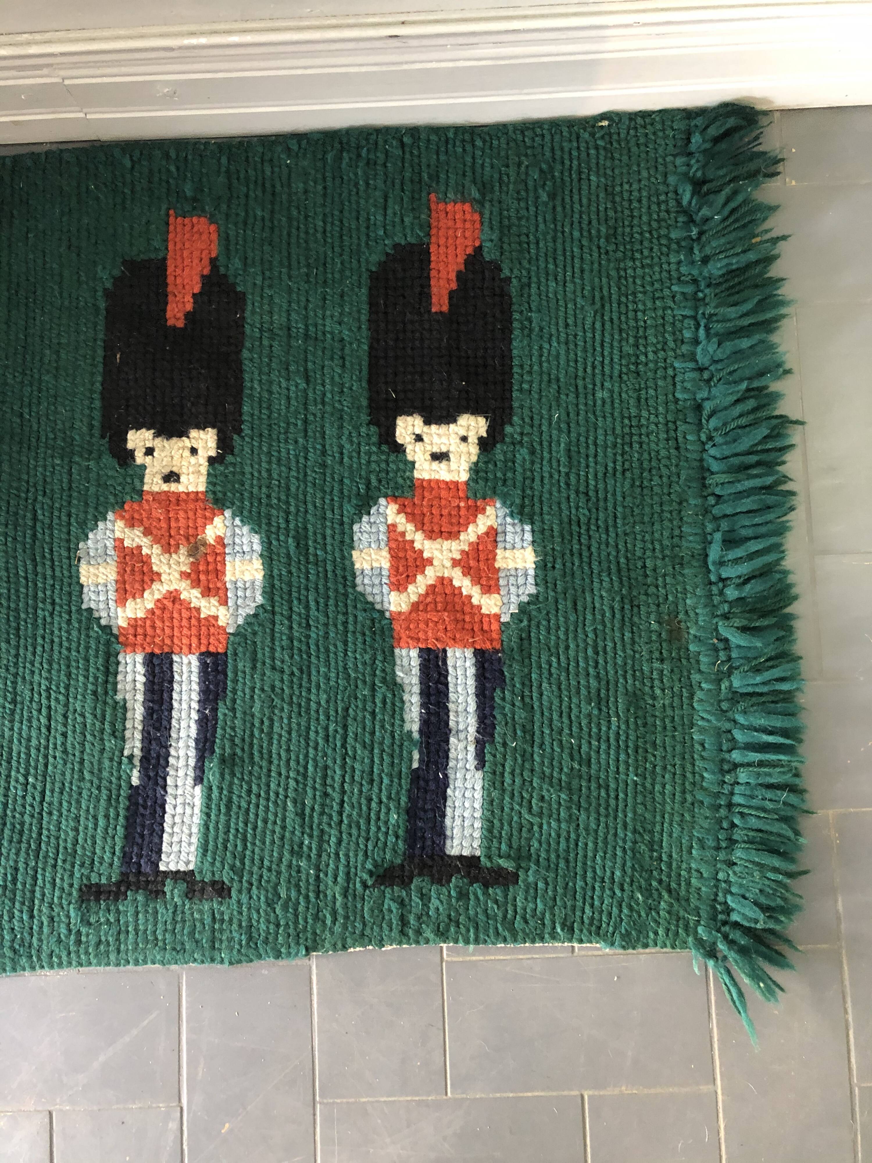 Vintage wool rug for children