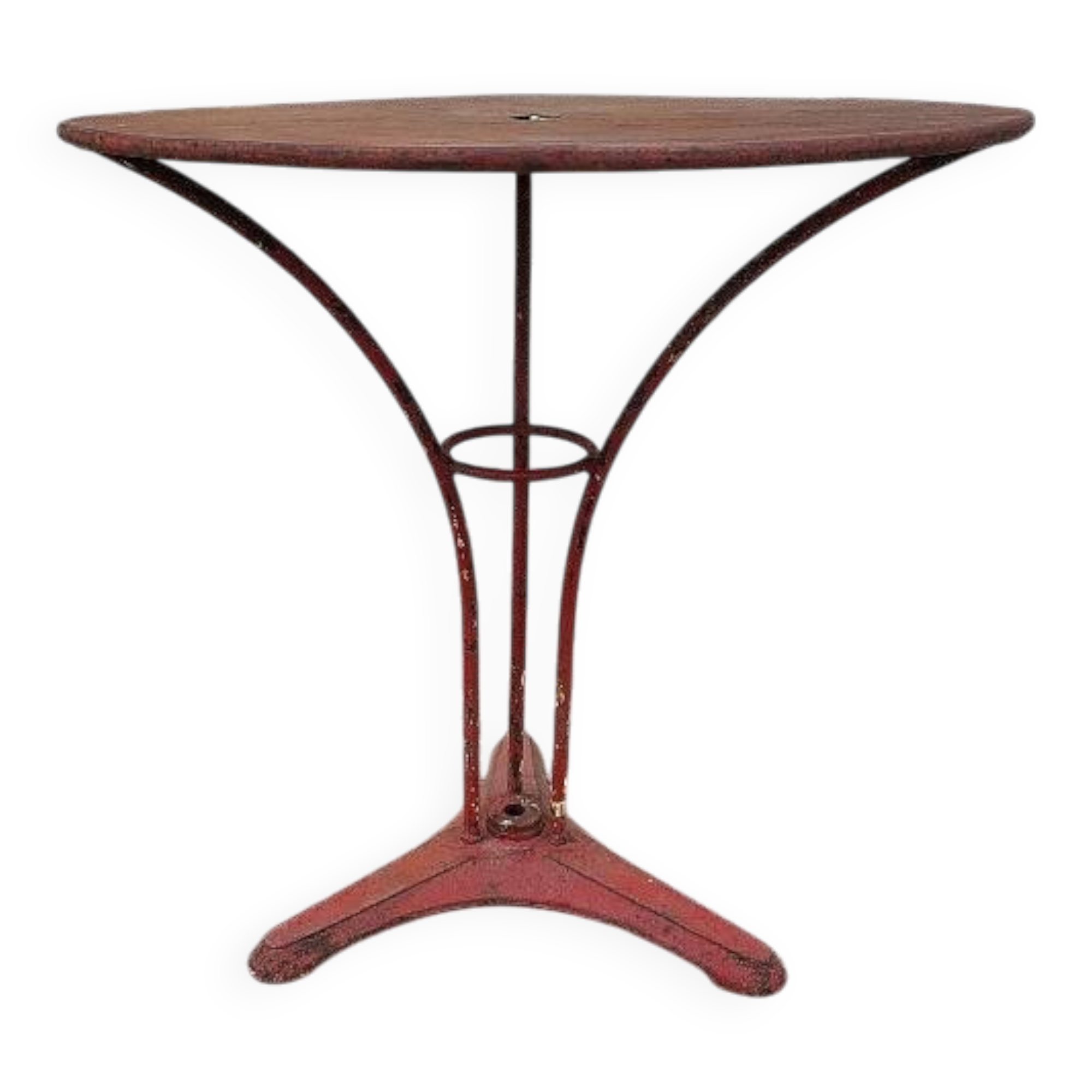 Antique Round Painted Metal Bistro Table No. 5