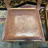 Suite of 6 oak and leather chairs 1950