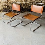 2 chairs MR10 by Ludwig Mies Van Der Rohe for Fasem, 1980