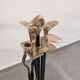 Brutalist iron and brass fireplace set by David Marshall, 1970s