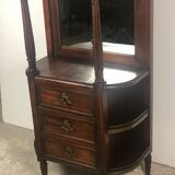 Louis XV-style extra furniture, marble top and 1920s brass gallery