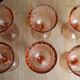 Set of 6 Rosaline twisted pink glass stemmed glasses – Arcoroc France