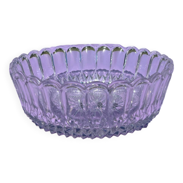 Saladier en cristal avec ciselures en étoile