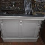 Bar / coffee counter in white patinated fir and zinc top