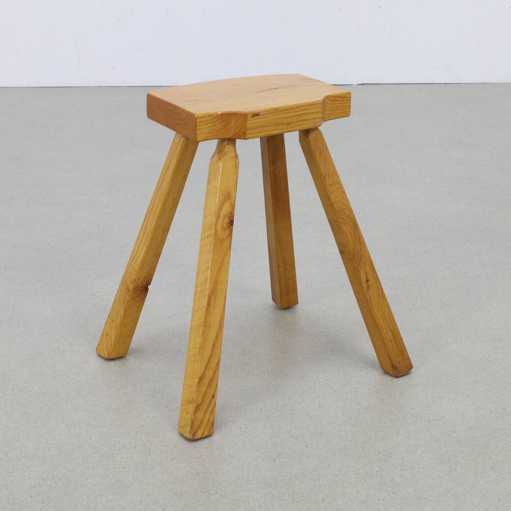 Vintage Low Stool in Wood, 1960s